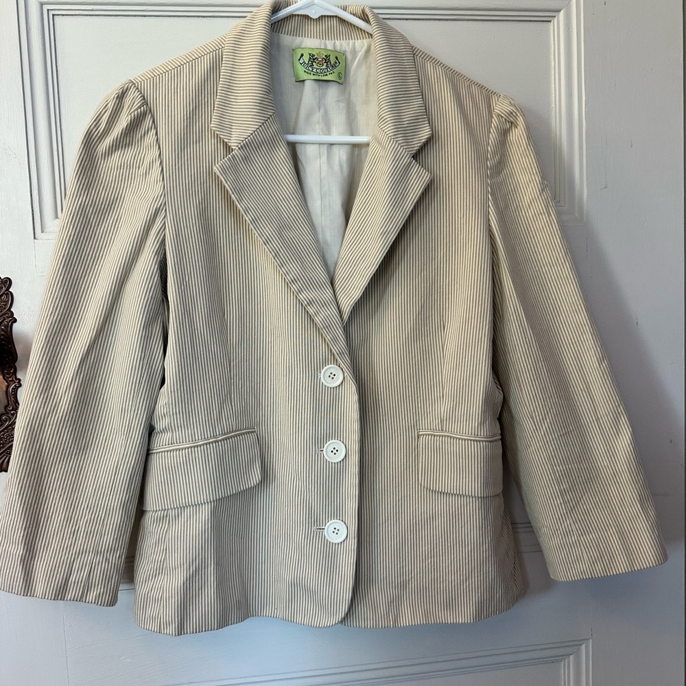 Juicy Couture Cream Pinstripe Blazer